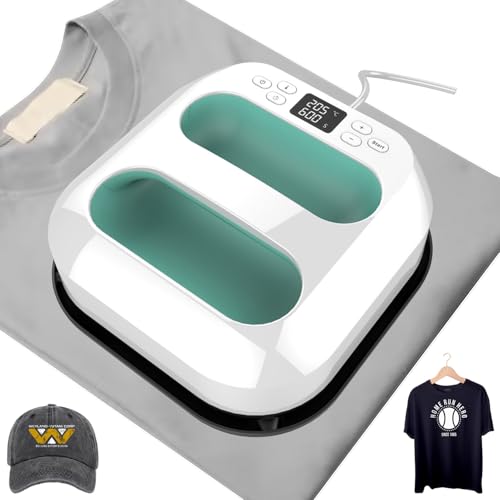 Heat Press Machine Transfer Machine T-Shirt Printing Machine with Timer and Rapid Heating Plotter Press Machine for Pants Caps Bags DIY
