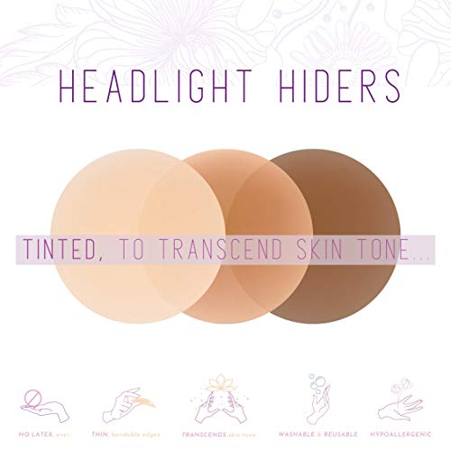 Boob-Eez Headlight Hiders Thin Reusable Silicone Nipple Pasties (Nude) #TOP2
