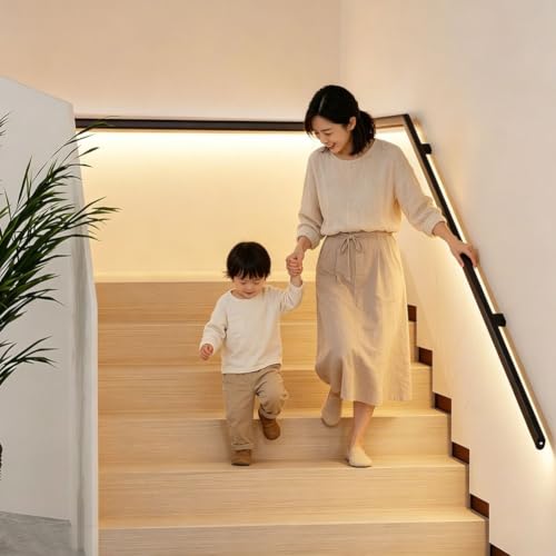 Rampe d'escalier lumineuse en aluminium pour guider vos pas nocturnes
