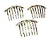 French Amie Curvy 7 Teeth Large 4” Celluloid Handmade Set of 3 Good Grip Hair Side Combs for Women and Girls