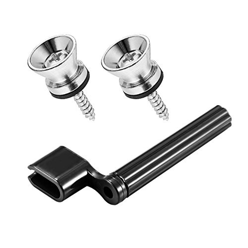 Canomo 6 Pieces Sealed Guitar Tuning Pegs Keys 3 Left 3 Right Guitar Machine Heads Knobs Tuner With Strap Button Locks, Picks And Guitar String Winder For Electric Or Acoustic Guitar (Silver) #TOP1