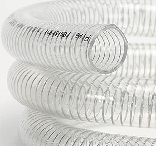 1 tubo flessibile in acciaio resistente alle alte temperature, 16 mm-57 mm, in PVC trasparente, resistente all'acqua e ad alta pressione, lunghezza 250 mm, diametro esterno 48 mm x diametro interno 40