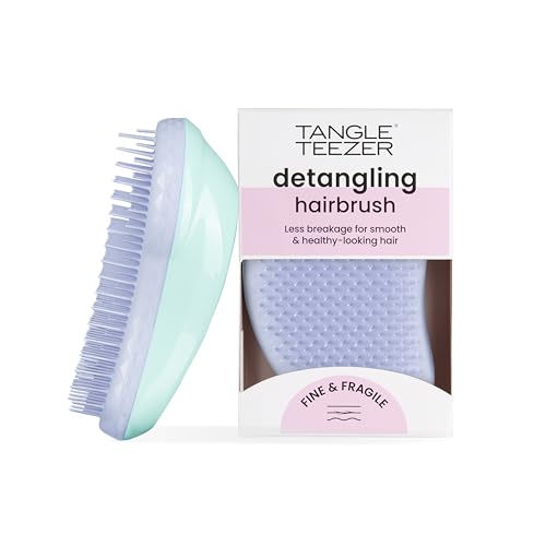 Tangle Teezer Fini e Fragili Ultimate Detangler per capelli colorati, fini e sottili - Spazzola a doppie setole morbide riduce rottura e lo strappo - Ideale per capelli delicati - Verde e Viola