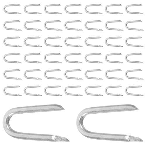 Holibanna 200pcs U-Shaped Wire Fencing Staples Nails for Wood Fence Heavy Duty Horseshoe Nails for Garden Fence Stapler Wire Mesh Fastening Industrial Use
