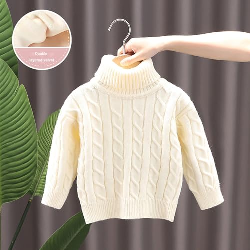 Kids Autumn Winter High Neck Sweater Boys Girls Solid Color Knitwear Toddler Holiday Part𝐲 Knitted Pullover Top3