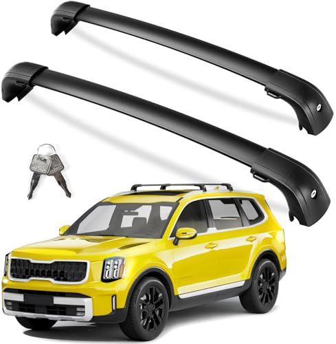 KINGGERI Roof Rack Cross Bars 300lbs Compatible with Kia Telluride 2019-2026 EX S SX SX-Prestige, Lockable Aluminum Roof Rails Crossbars Cargo (Not for LX, X-Line or X-Pro) by KINGGERI - Used condition - CA$111.20