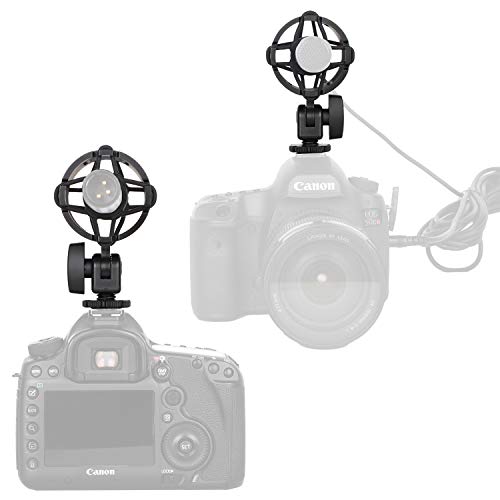 Easy Hood Microphone Shock Mount Holder With Cold Shoe For Camera Shoes And Boompoles, Fits 19-25Mm Diameter Shotgun Mics #TOP5