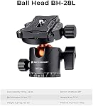 K&F Concept 73 inch Camera Tripod,Transverse Center Column Aluminium DSLR Tripod with 360 Degree Ball Head 22.04lbs Load Capacity,Quick Release Plate,Horizontal Tripod with Detachable Monopod