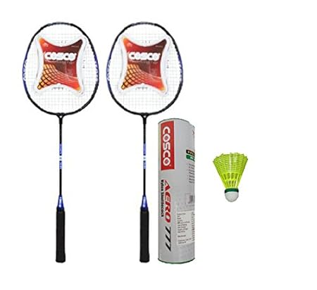 Cosco Cb-89 Badminton Racket Pair With Aero 777 Nylon Shuttle Cock