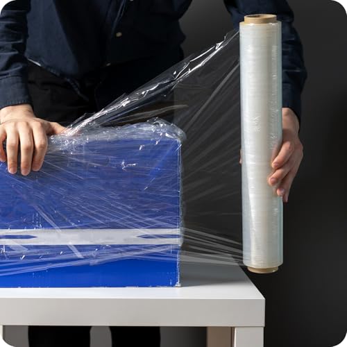 Netuno 6x transparente Stretchfolie 23my 500 mm 2,5 kg transparente Folie Polyethylen Folie Cast-Film transparent Plastikfolie Einpackfolie Umzugsfolie Verpackungsfolie Dehnfolie durchsichtig