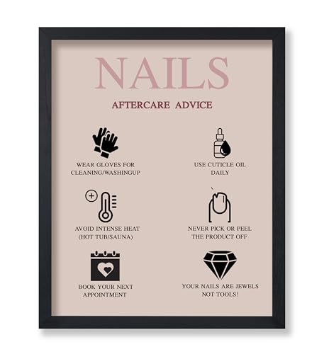 Image of Poster Master Nails Aftercare Advice Print - Manicure Poster - Fashion Art - Trendy Gift for Men, Women & Fashionista - Chic Pop Art Decor for Salon, Spa or Nail Bar - 18x24 UNFRAMED Wall Art