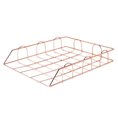 kowaku 2 Peças de de Metal Empilháveis ​​bandejas de Carta Suporte de Prateleira de Arquivo de Prate