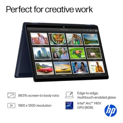 Image of HP OmniBook X Flip 2-in-1 Laptop,14 inch 2K Touch-Screen Laptop Computer,Intel Core Ultra 7, Arc 140V GPU Copilot+ PC,16GB RAM 512GB SSD,Thunderbolt 4,with Lifetime Office,Win 11 Pro,Atmospheric Blue
