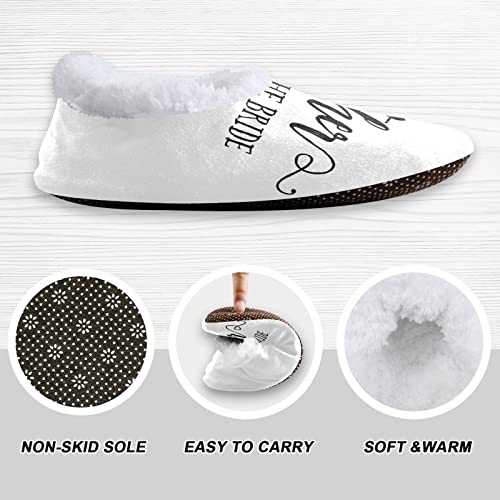 DOMIKING Groom Wedding Bride Slippers Bridesmaid Bridal Bed Slippers for Unisex Women Men M 5