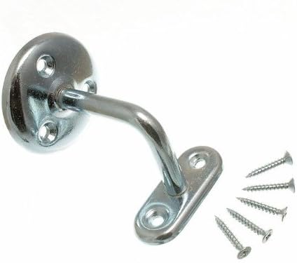 One Stop DIY 2 x STAIR HAND RAIL BRACKETS WALL SUPPORTS 2 1/2 IN 63MM BZP STEEL NEW