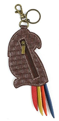 Chala Tropical Parrot Bird Red Whimsical Key Chain Coin Purse Bag Fob Charm #TOP2
