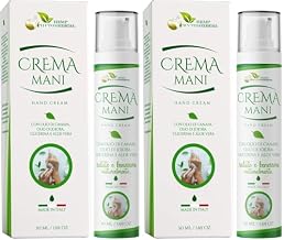 Crema Mani | Riparatrice-Protettiva con Olio di Canapa, Olio di Jojoba, Glicerina e Aloe Vera | Mani Morbide e Idratate Sollievo Immediato | 50 ml (Confezione da 2)