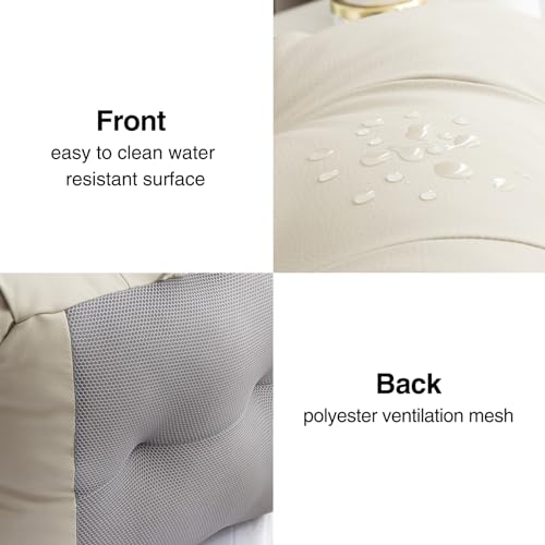 Aimuan Almofada de leitura, descanso de cama, almofada de encosto com braços de apoio para as costas