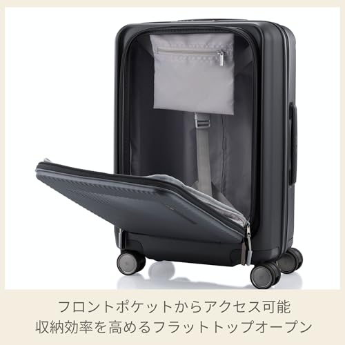 サムソナイト スーツケース キャリーケース ジップリックス FT ZIPPRIX FT スピナー55 Sサイズ 1-3泊 機内持ち込み可 フロントオープン 軽量 エキスパンダブル 拡張機能付き TSAロック付き 14インチPC収納可 ビジネス 42L 55cm 3.2kg ガンメタル