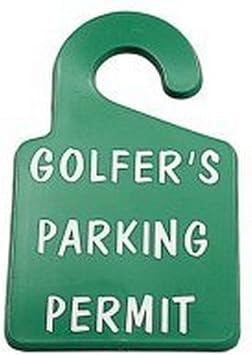 Leister Golfers Parking Permit Sign Hang Anywhere Funny