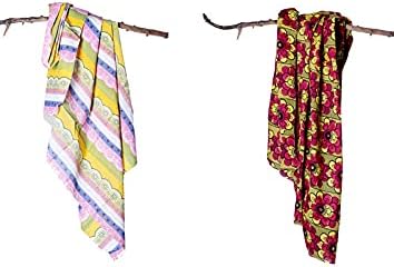 CONTRAST LIVING Bolan Stylish Girls Cotton printed Dupatta, 100x200 Cm Square Size,100% Cotton Stole Set of 2 Pcs (100x200 Cm :: Multi Colour)