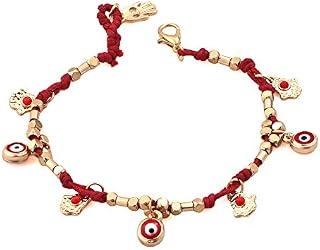 LoEnMe Jewelry Red Good Luck Protection Charm Turkish Fatima Hand Hamsa Evil Eye