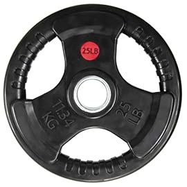 BalanceFrom Rubber Coated 2-Inch Olympic Grip Plate Iron Weight Plate for Strength Training, Weightlifting and Crossfit