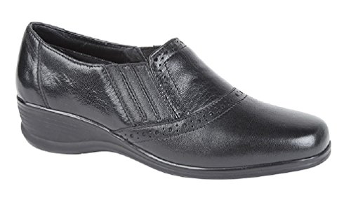 Mod Comfys Ladies Womens Basics Leather Shoes - Black Softie Leather, Ladies UK 7 / EU 40