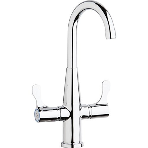 Elkay LKD2223C Deck Mount Faucet with Gooseneck Spout and Twin Lever Handles