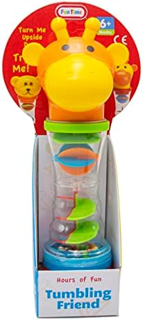 Fun Time Giraffe Sensory Development Rainmaker Toy, Baby Shaker Rain Stick Noise Maker Baby Musical Instruments Rattle Toy for Babies 6 Months +