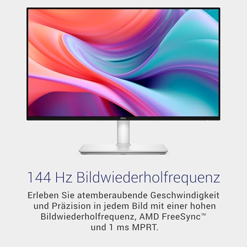 Dell 24 Plus Monitor - S2425HSM, Full HD (1920x1080), 144Hz, IPS, 1ms MPRT, AMD FreeSync, 99% sRGB, Höhenverstellbar, Eingebaute Lautsprecher, 2 HDMI, 3 Jahre Garantie, Weiß