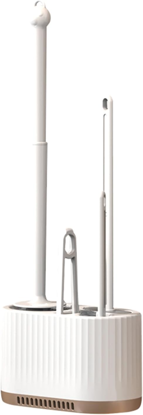 Basaza Toilet Brush and Holder Set Toilet Bowl Cleaning Brush and Holder for Bathroom Toilet Bowl Cleaner Brushes & Holders 4 in 1 Dark Green Bathroom Accessories Wall Mounted or Floor Standing