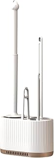 Basaza Klobürste weiß Toilettenbürste Silikon 4 in 1 WC Bürsten & Halter in Badezimmer WC Bürstengarnitur Stehend oder zur Wandmontage Bathroom Accessories Wohnung Bad Must Have WC Brush