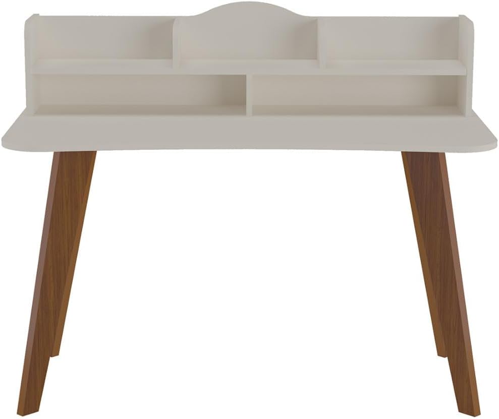 Escrivaninha com nichos SOFIA cor Off White/Cedro - Artely