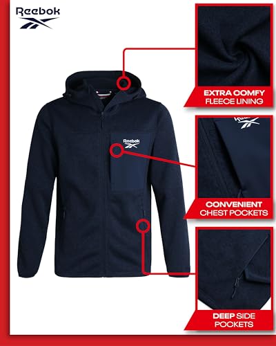 Reebok Men's Sweater Jacket - Fleece Lined Weather Resistant Insulated Outerwear - Cozy Sweater Jackets for Men (Sizes:M-XXL)2