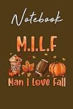 mpman tr100 electric scooter  MILF Man I Love Fall with Brown Cover - Fun Gifts for Men Women Kids: Notebook