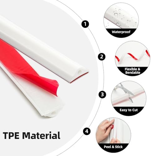 JSIWOTH 40FT Flexible Peel and Stick Wall Molding Trim 2 Rolls 20FT - 3