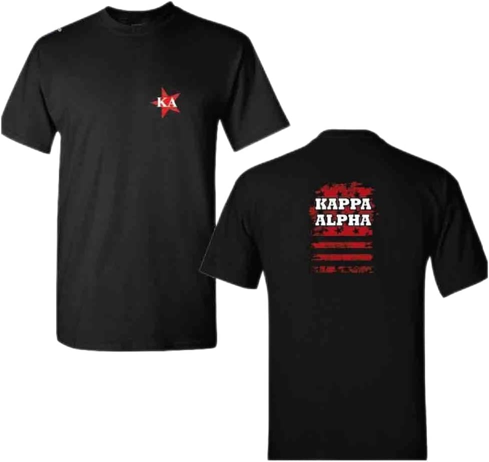 Kappa Alpha Order Short Sleeve Tshirt- Stars Design #2 - KA Black Shirt- Great Shirts for Kappa Alpha Order Rush