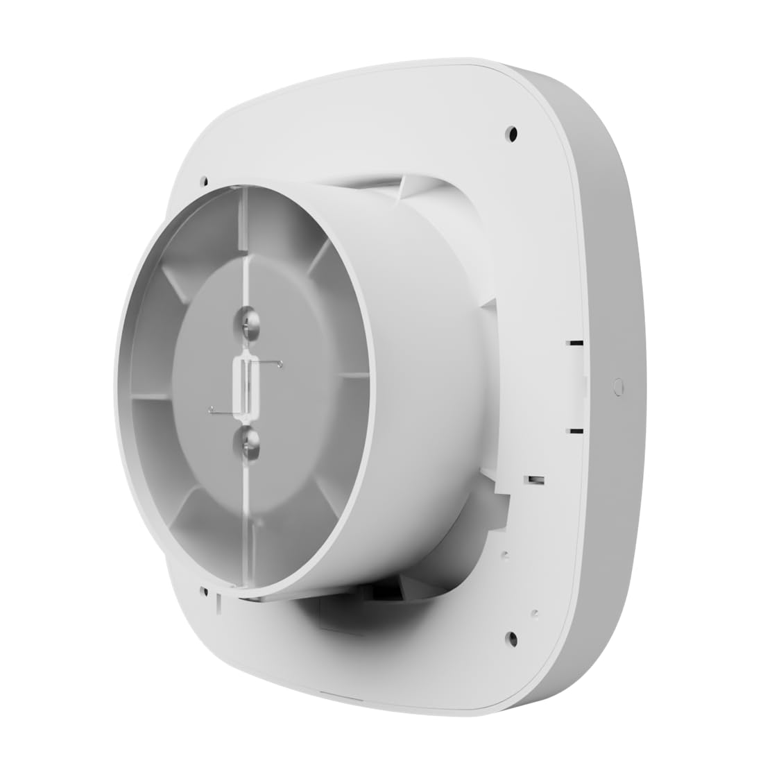 Vlano Abluftlüfter LENIS 100 Standard mit kurzem Flansch, Rückschlagventil, 100 mm, weiß, IP 45, 95 m³/h, Wandlüfter, Deckenventilator, kugelgelagert, sparsam 8,5 W