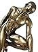 Bronzed Finish Kneeling Nude Male Statue Sculpture