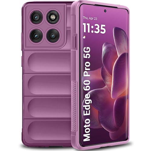 Image of TheGiftKart Liquid Silicon Back Cover Case for Motorola Moto Edge 60 Pro 5G | Shockproof Military Grade Protection | Micro-Fibre Cloth On Inner Side | Built-in Anti-Slip Grip Back Case (TPU, Pink)