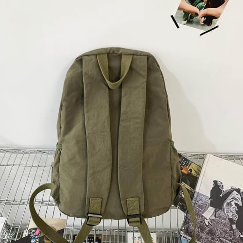 Foldable Backpack for Men Women Zipper Closure Bookbag for Trip (Green)4