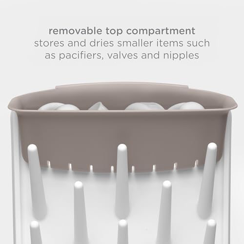 Ubbi Vertical Baby Bottle Drying Rack, Space Saving Countertop Bottle Dryer — view 3