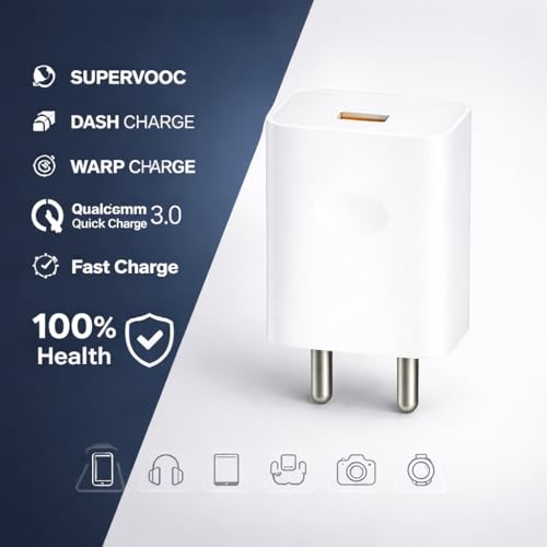Image of 33W SuperVOOC Charger with Type-C Cable | Ultra-Fast Charging for OnePlus, Realme & Oppo | Supports Warp, Dart, Dash & SuperDart (Charger + Cable Combo)