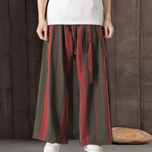 Pantalones tradicionales de lino sueltos para evitar el calor con confort 3
