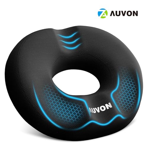 AUVON Sitzkissen Orthopädisch Rund mit Doppelt-U-Form &...