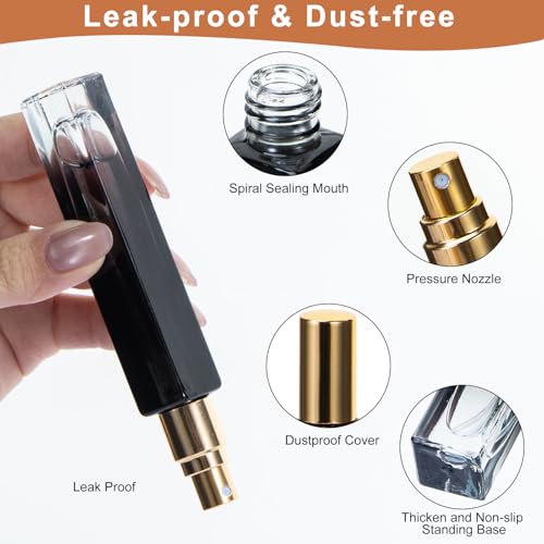 10ML Perfume Travel Refillable Spray Bottles 5pcs Set, Mini Glass Perfume Bottle Empty, Portable Cologne Atomizer Sprayer Travel Size Containers Refill Bottles Kit for Toiletries Sample Dispenser3