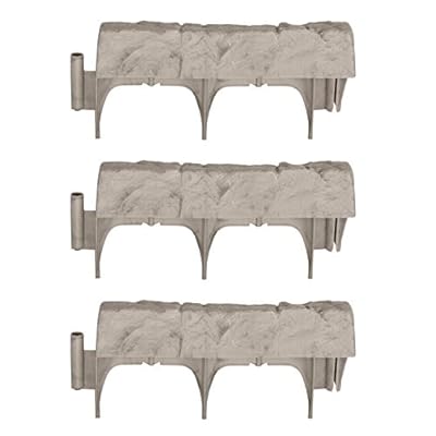 Suncast BSE10TG Landscape Design Border, 12" Sections, Decorative Natural Rock Stone Edging for Garden, Lawn, & Landscaping (20 Pack)