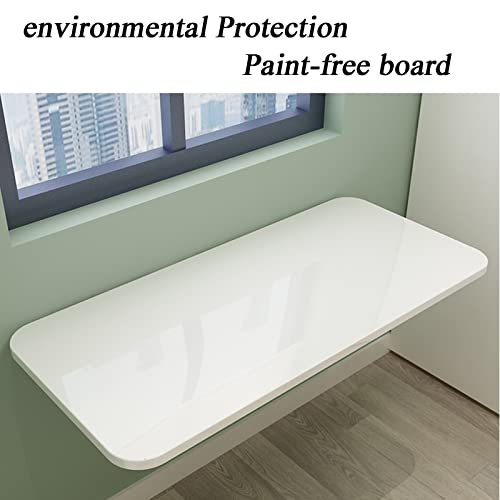 Table pliable et bureau d'ordinateur mural blanc en bois