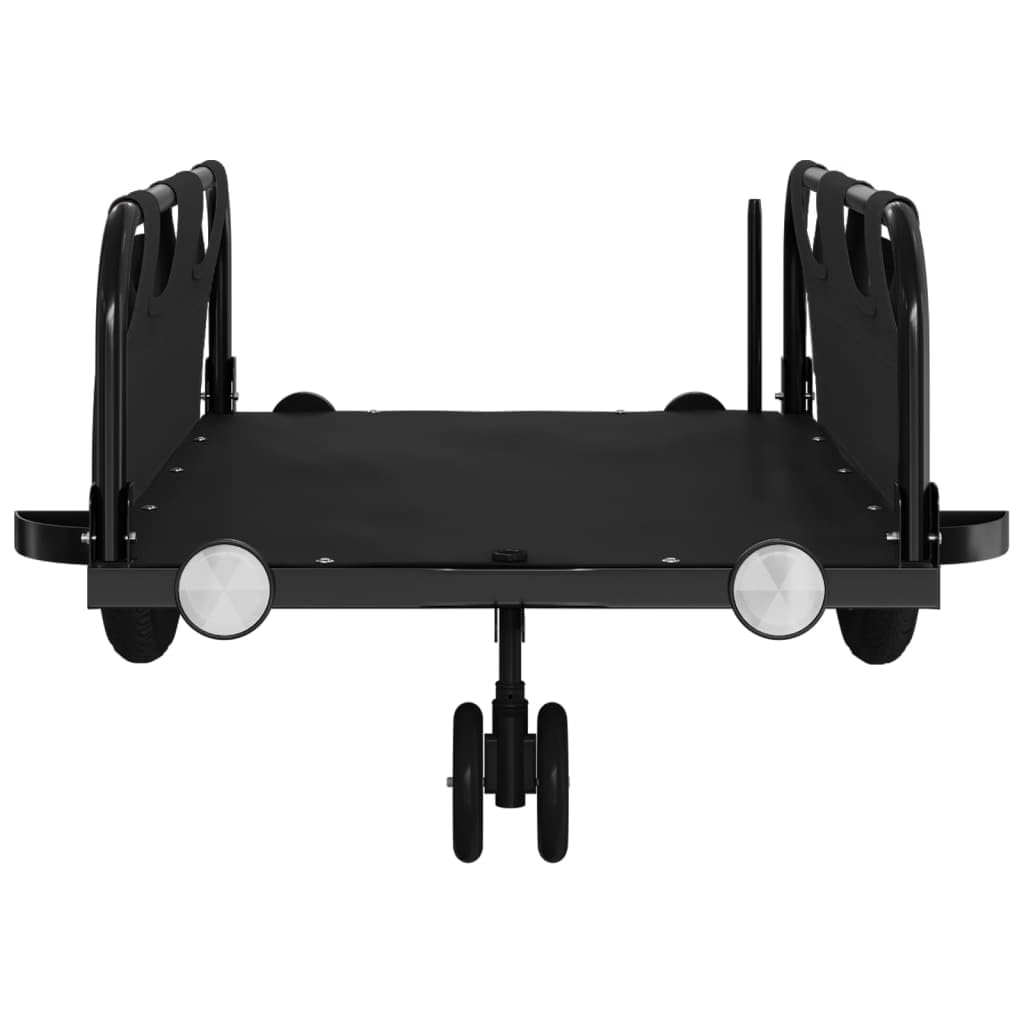 Willood Fahrradanhänger Lastenanhänger Fahrrad Transportanhänger Anhänger Schwarz Oxford-Gewebe und Eisen 123 x 52.5 x 33 cm